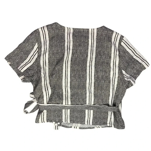 Urban Outfitters  Striped Wrap Tie-Front Crop Top | Size XS - Picture 6 of 9